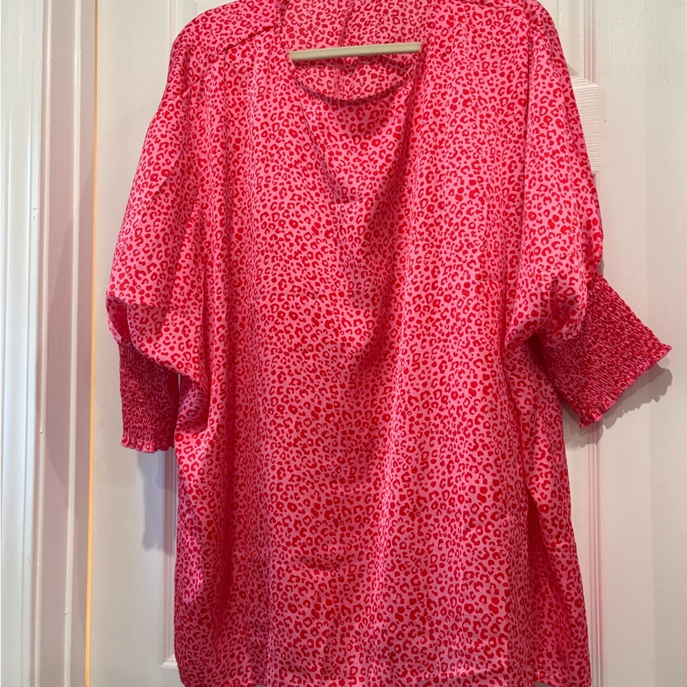 Pink Leopard Print Women's Top (satin)